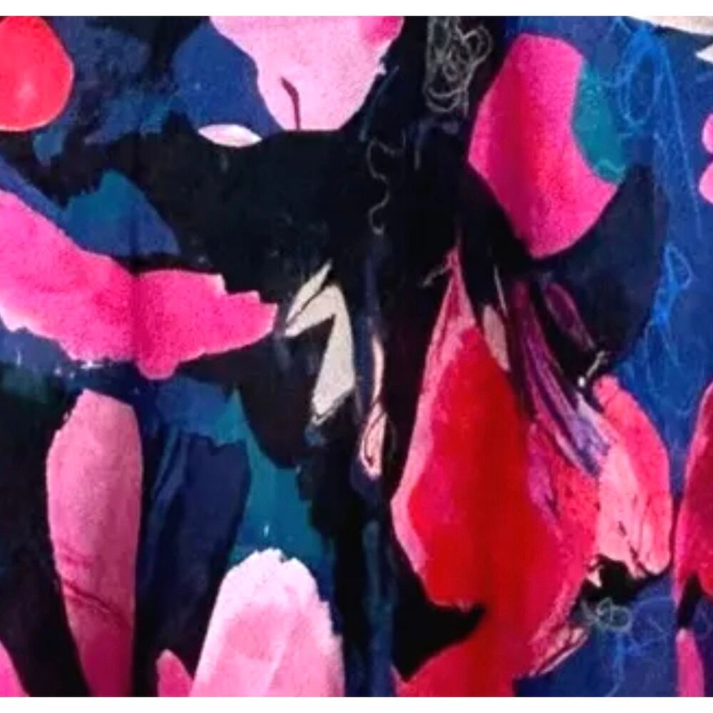 Parker Peony Dreams Flutter Sleeve Ruffle Collar Silk Chiffon Blouse Top Small - Picture 4 of 4